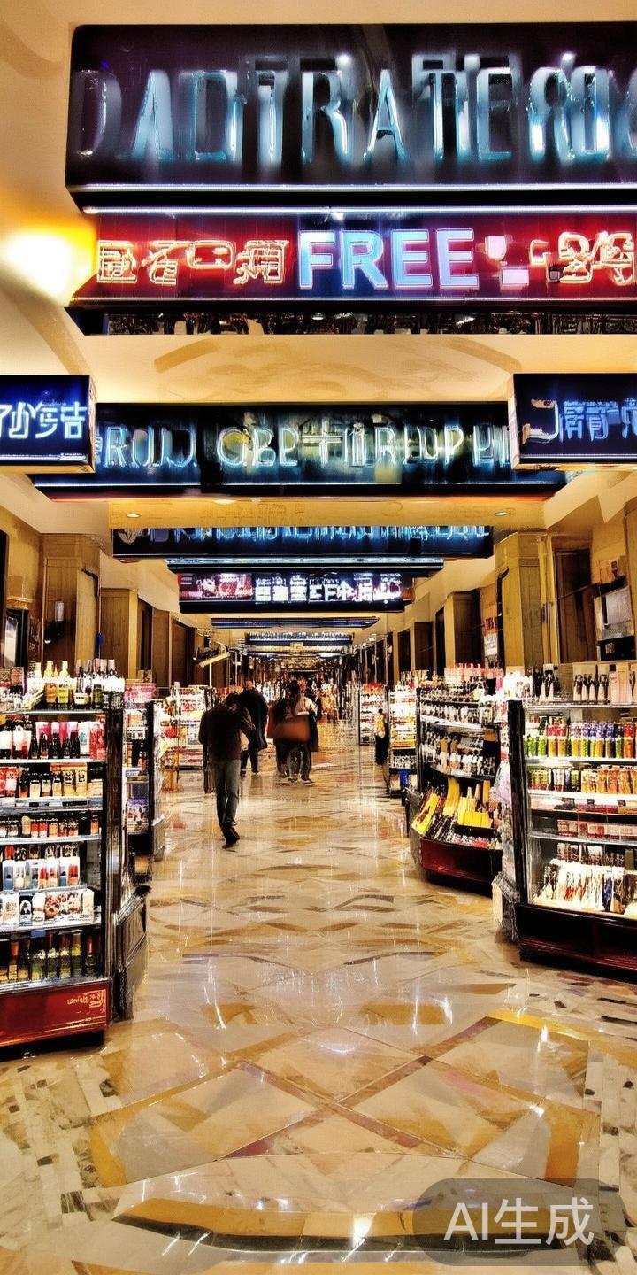 澳门威尼斯人内设有多家免税店，主要经营香烟、酒类、